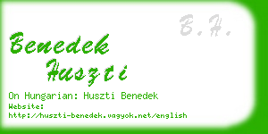 benedek huszti business card